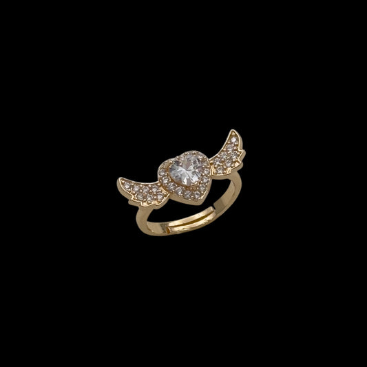 Inel reglabil Angel Wings Placat cu Aur 18K