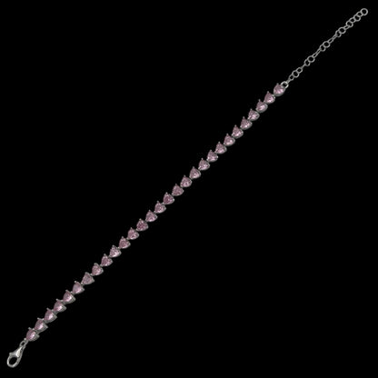Bratara Tennis Lovely Pink Argint