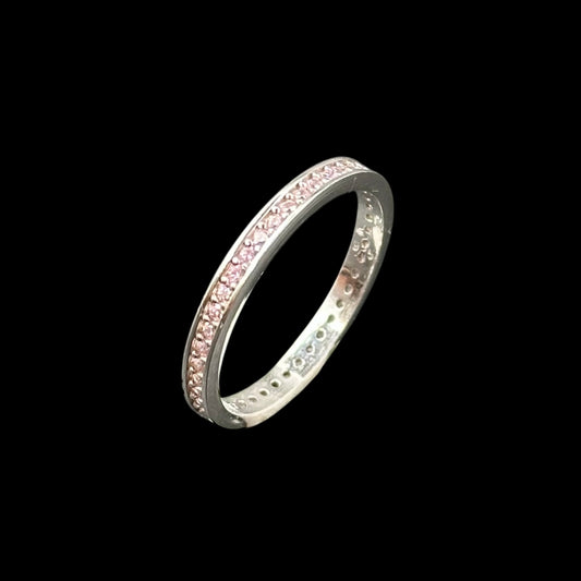 Inel Tennis Pink Argint