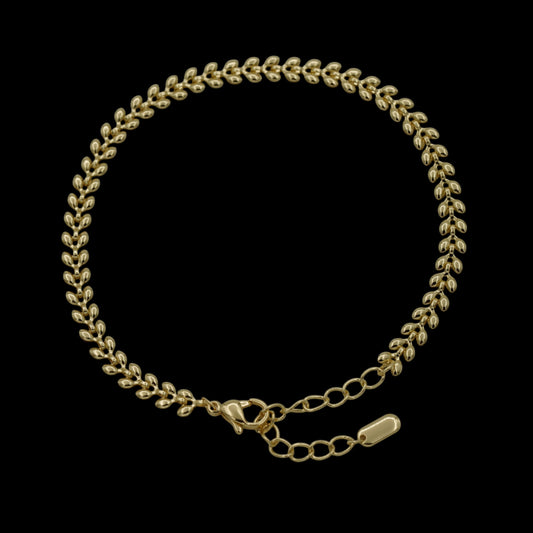 Bratara de picior Leaf Placata cu Aur 18K