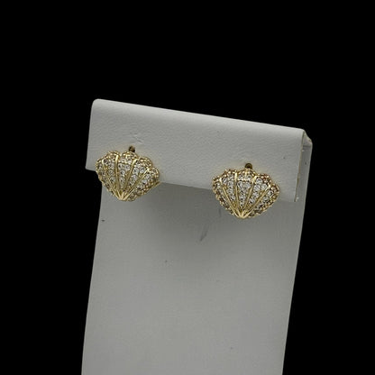Cercei Shell Placati cu Aur 18K