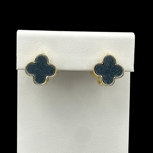 Cercei Trifoi Duo Blue Placați cu Aur 18K