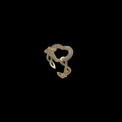 Inel reglabil Amore Placat cu Aur 18K
