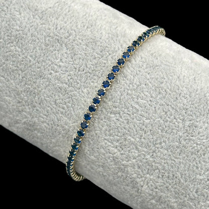 Brățară Tennis 2,5mm Blue Placată cu Aur 18K