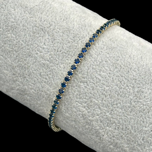 Brățară Tennis 2,5mm Blue Placată cu Aur 18K