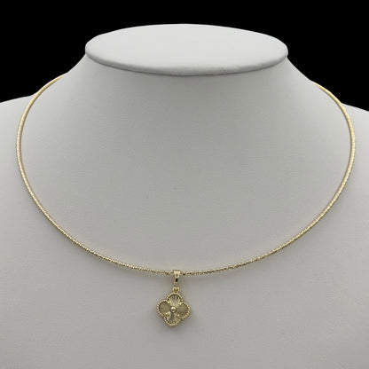 Colier Choker Trifoi 2 Placat cu Aur 18K