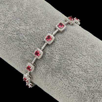 Bratara Tennis Exclusive Fuchsia Argint