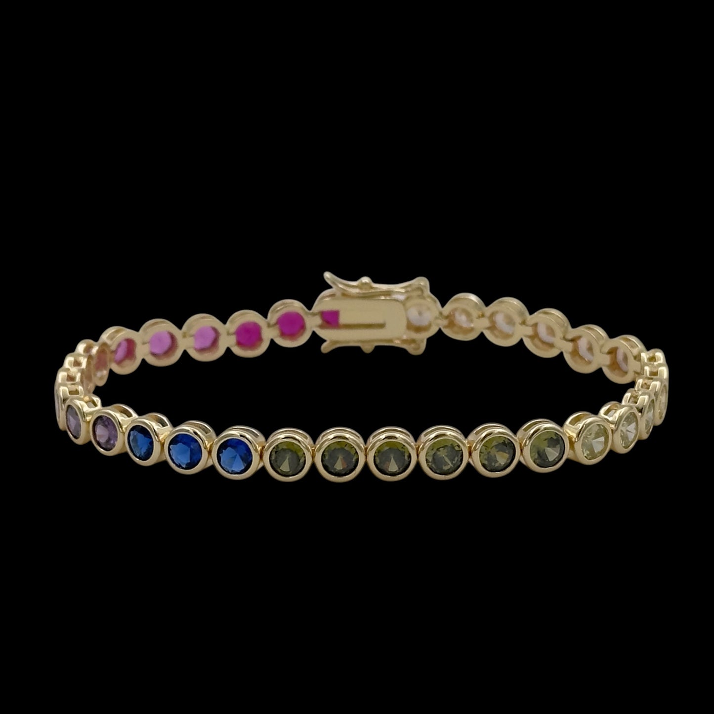 Brățară Tennis Circle Multicolor Placată cu Aur 18K