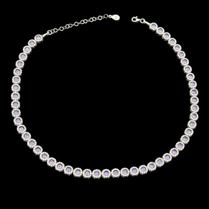 Colier Tennis Angely Purple Argint