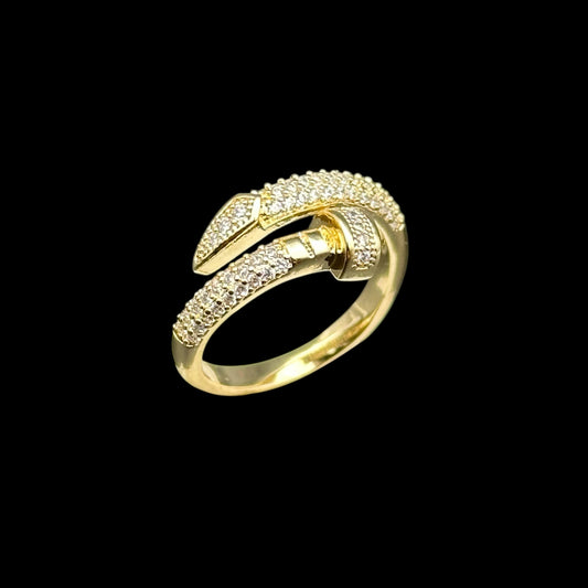 Inel reglabil Nail Placat cu Aur 18K