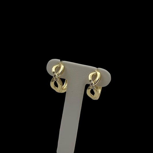 Cercei Mini Infinite Placati cu Aur 18K
