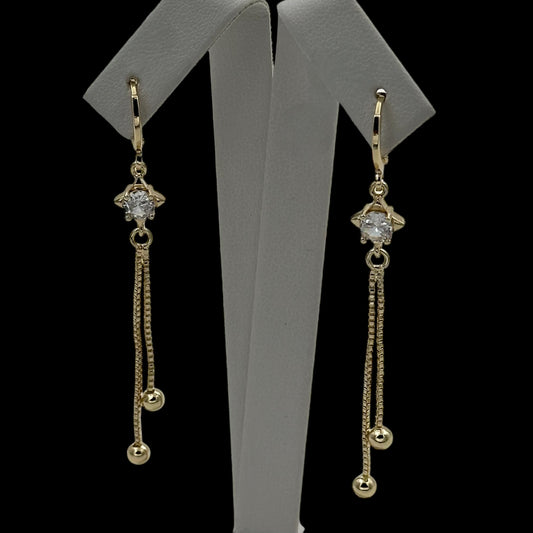 Cercei Long Star Placați cu Aur 18K