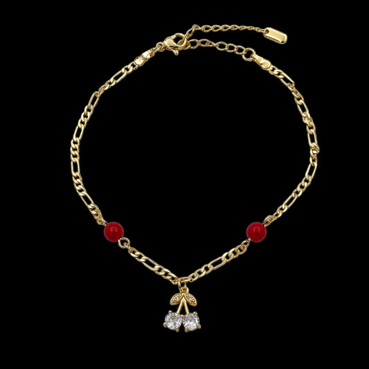 Bratara de picior Cherry Placata cu Aur 18K