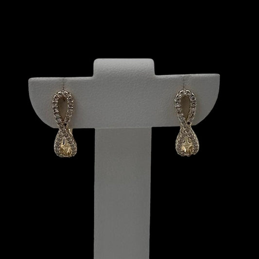 Cercei Mini Infinity Placați cu Aur 18K