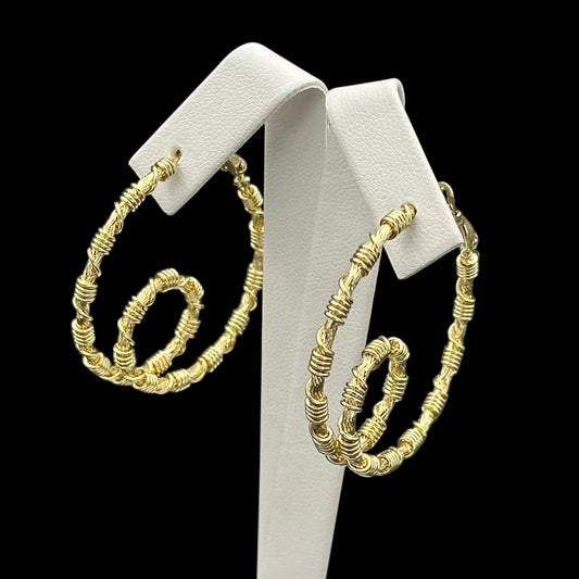 Cercei Twist Hoops Placați cu Aur 18K