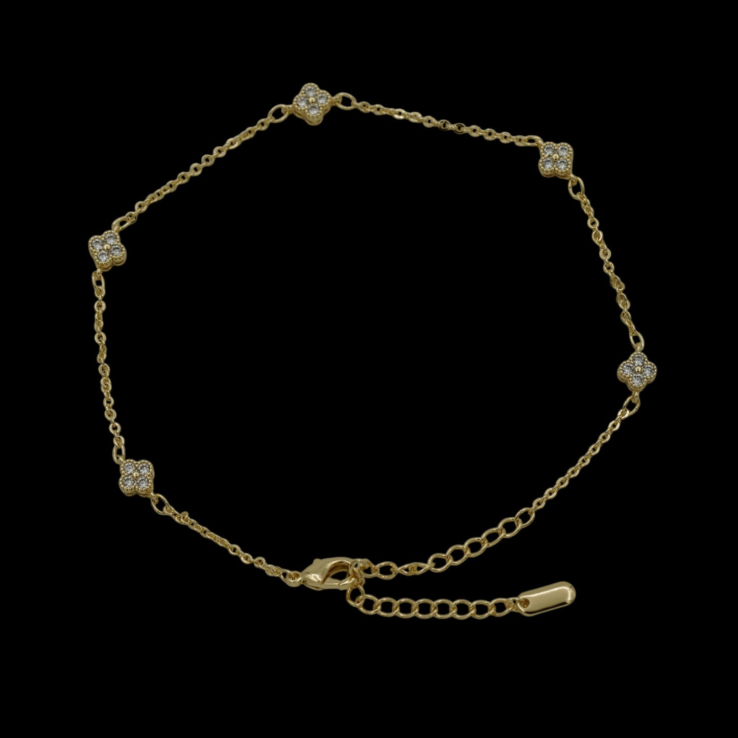 Bratara de picior Trifoi Placata cu Aur 18K