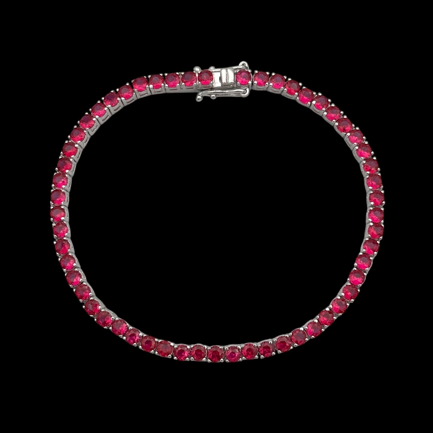 Bratara Tennis Fuchsia Argint