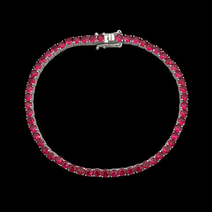 Bratara Tennis Fuchsia Argint