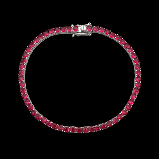 Bratara Tennis Fuchsia Argint