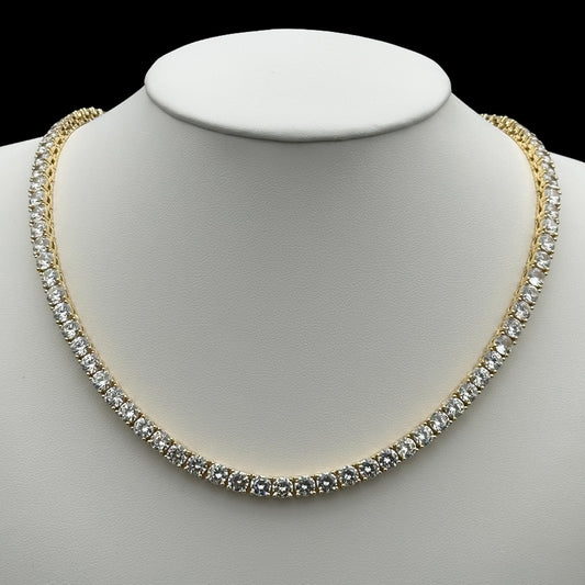 Colier Tennis 5mm Placat cu Aur 18K