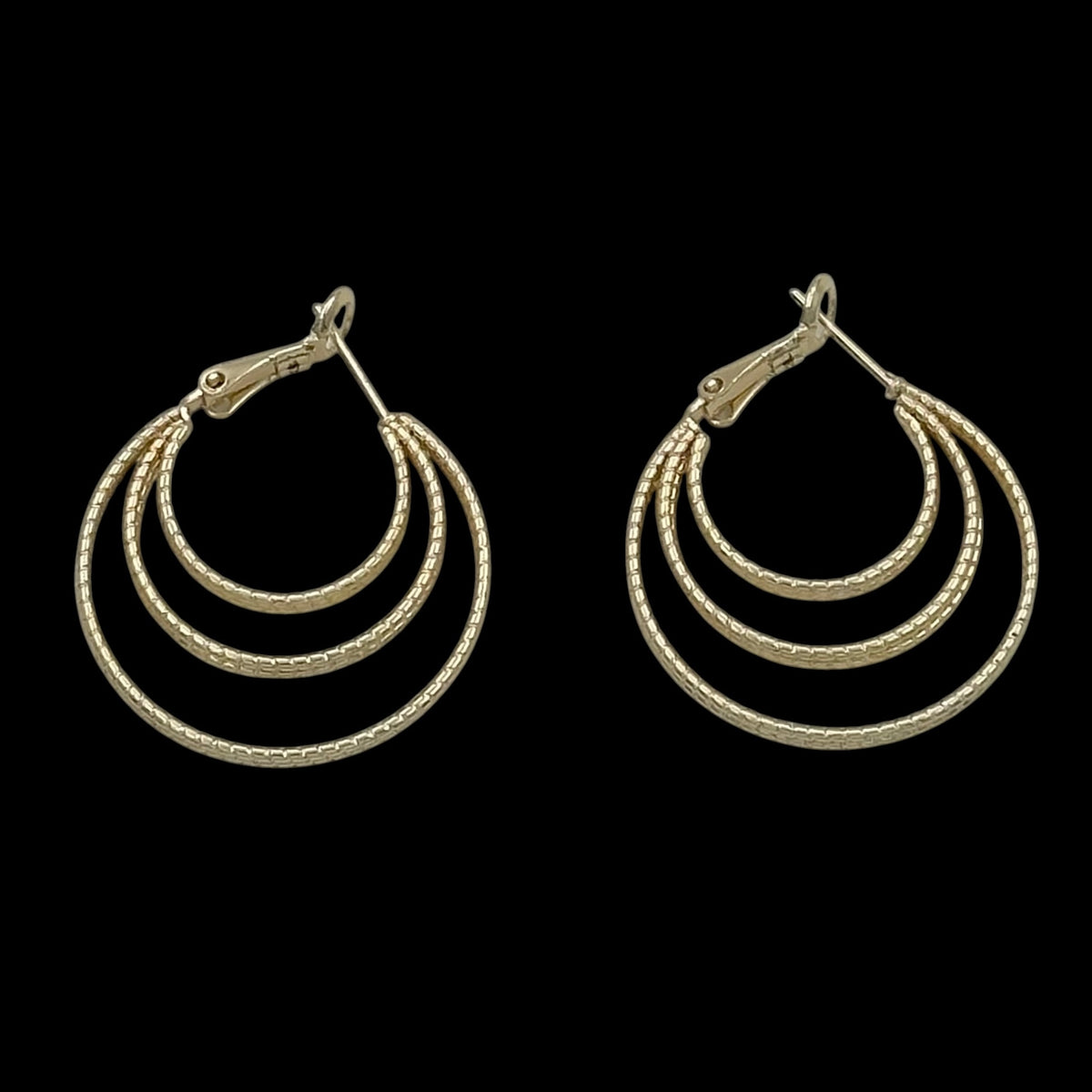 Cercei Circle Trio Placati cu Aur 18K