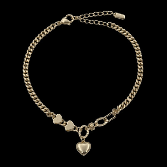 Bratara de picior True Love Placata cu Aur 18K