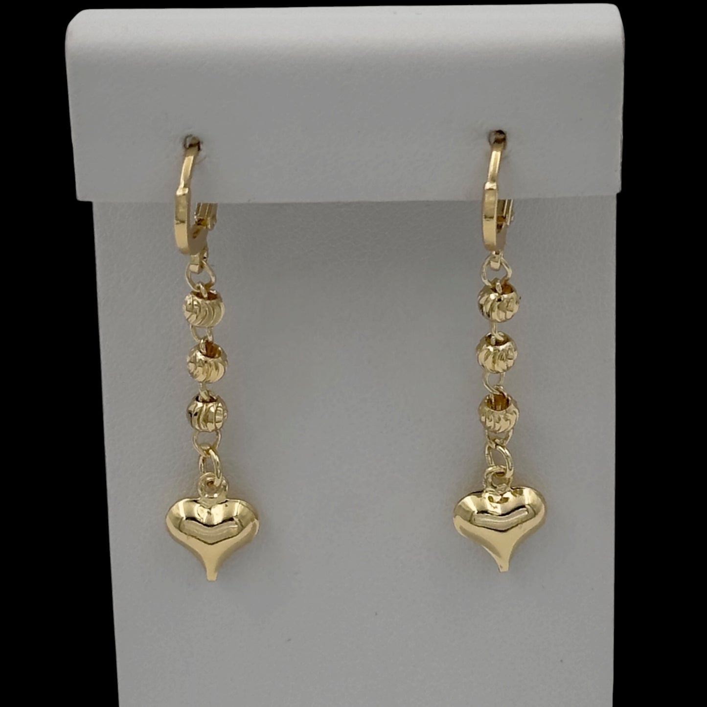 Cercei Heart Drop Placati cu Aur 18K