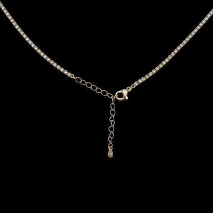 Colier Tennis Cross Placat cu Aur 18K