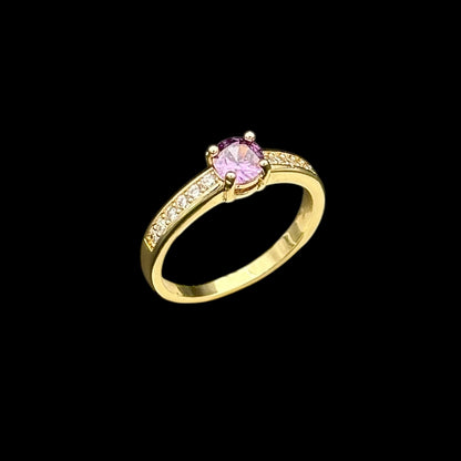 Inel Promise Purple Placat cu Aur 18K
