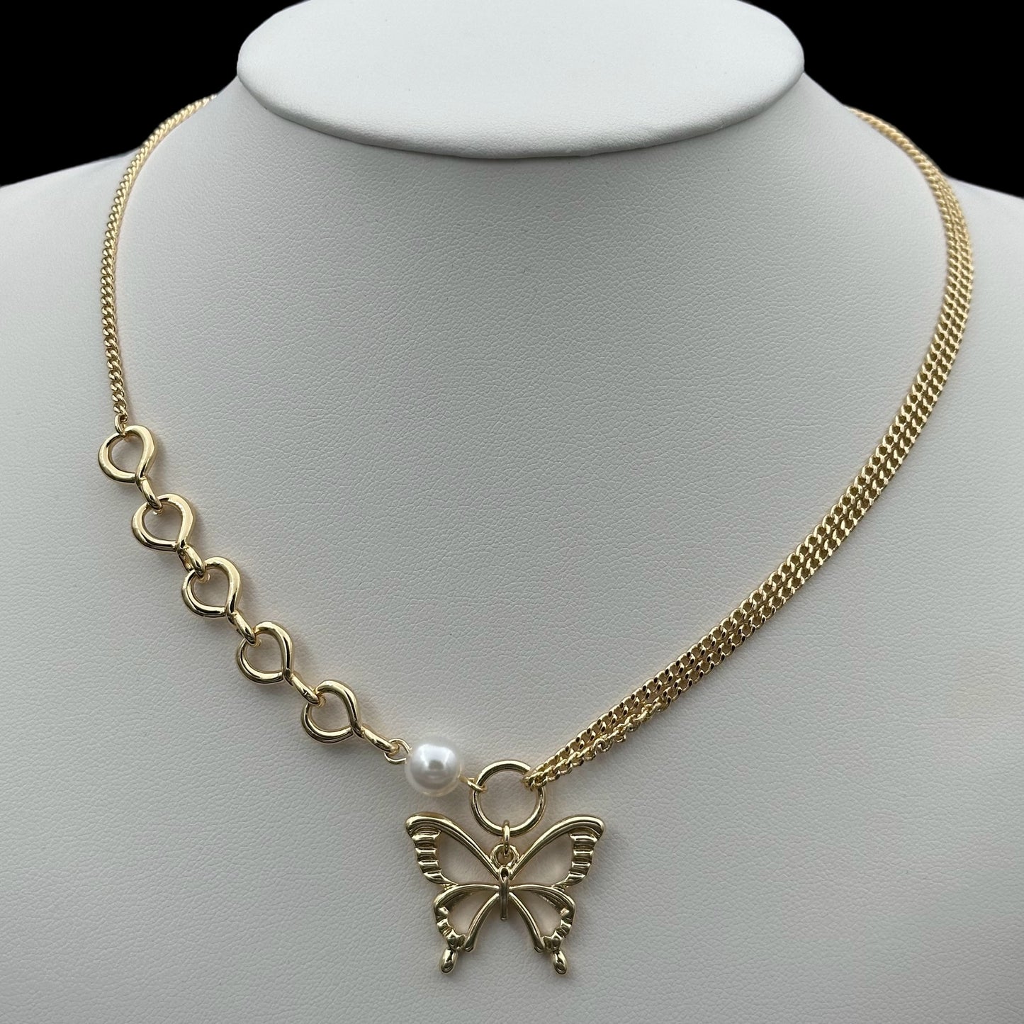 Colier Butterfly 2 Placat cu Aur 18K