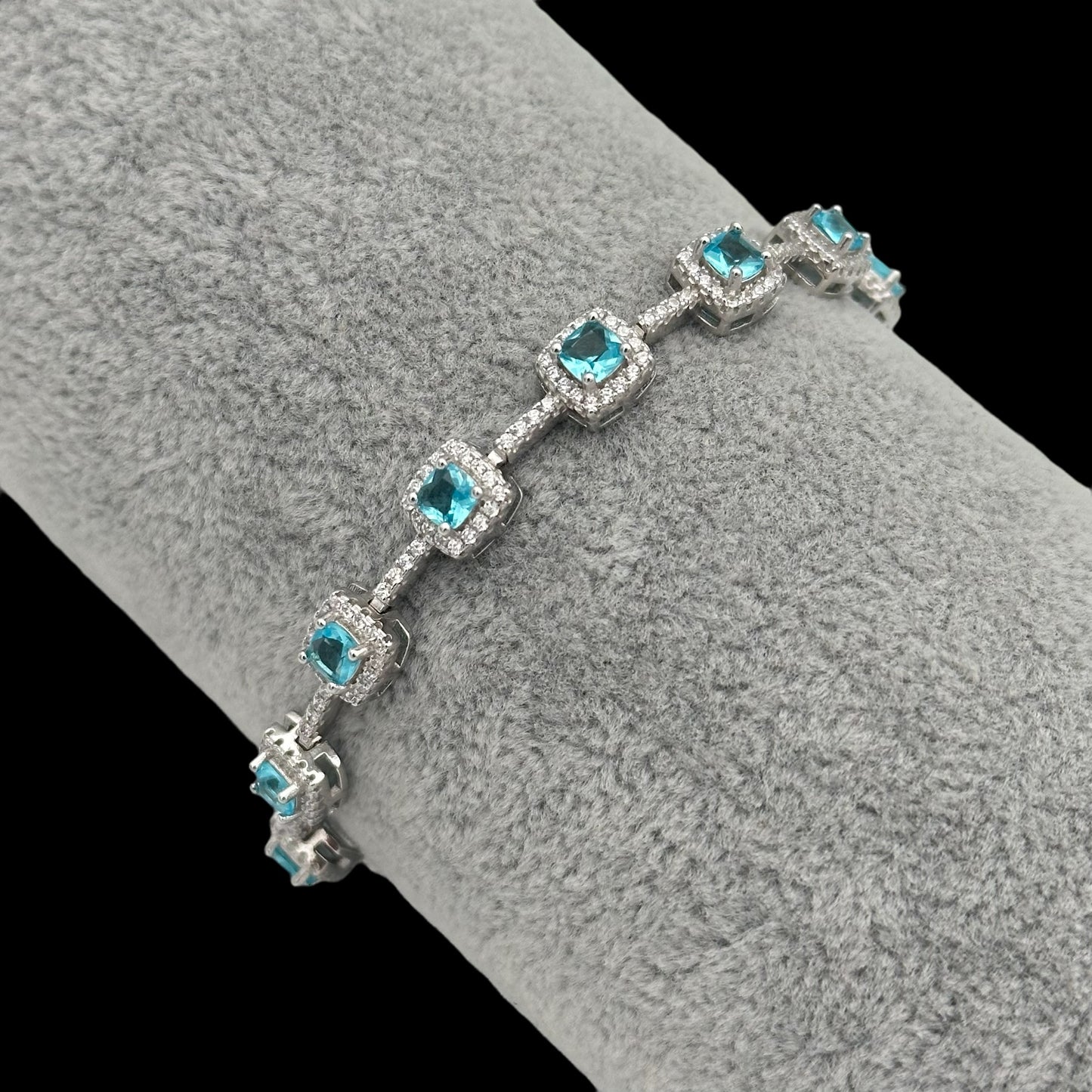 Bratara Tennis Exclusive Light Blue Argint