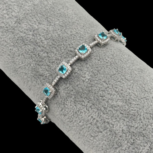 Bratara Tennis Exclusive Light Blue Argint