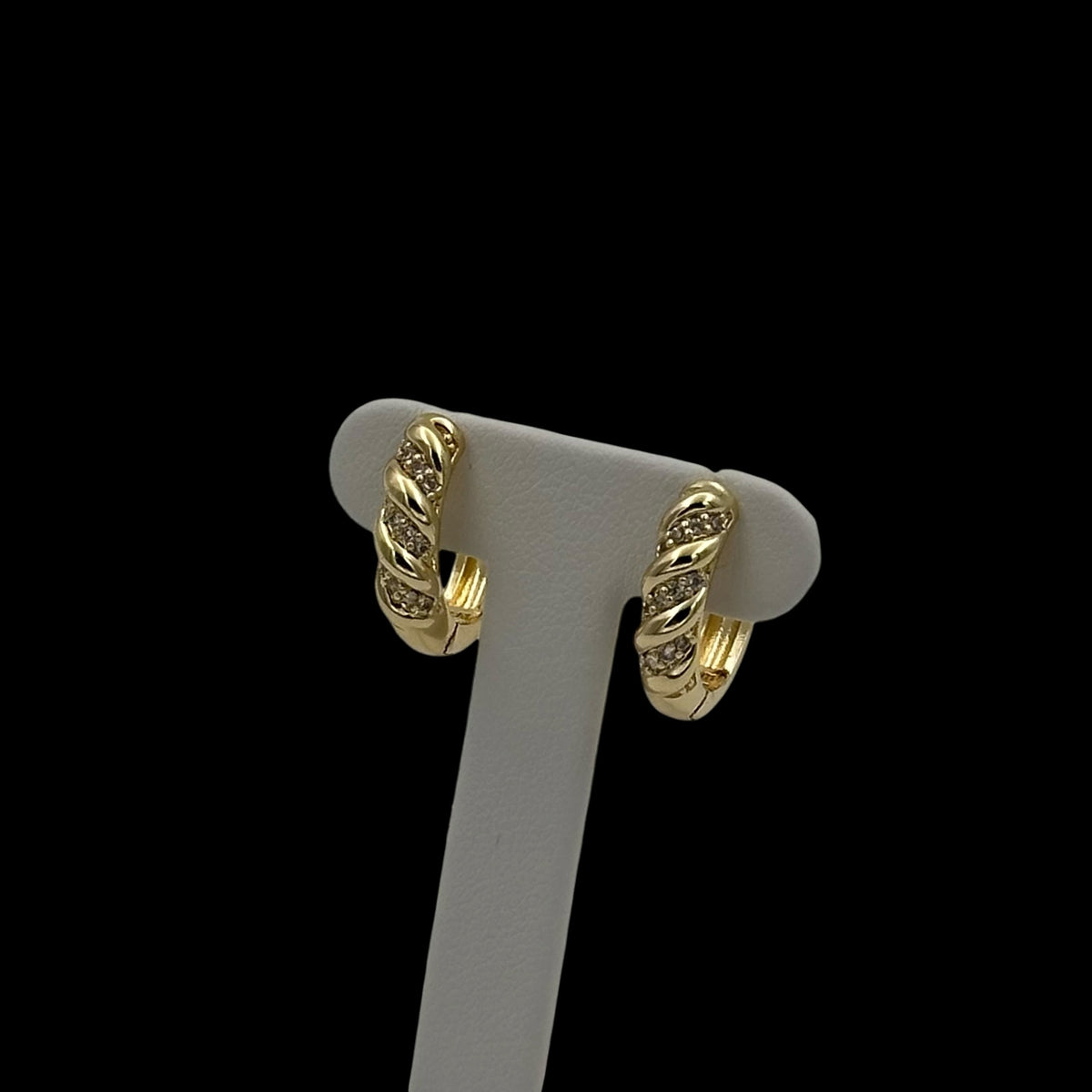 Cercei Mini Diamond Twist Placati cu Aur 18K