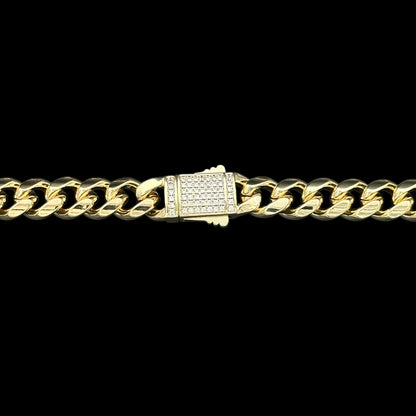 Colier Cuban 8mm Placat cu Aur 18K