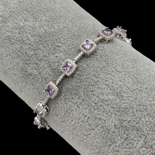 Bratara Tennis Exclusive Purple Argint