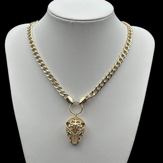 Colier Panthera Placat cu Aur 18K