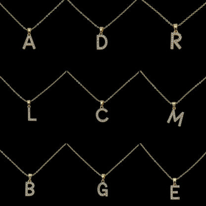 Lănțișor cu Inițială Placat cu Aur 18K