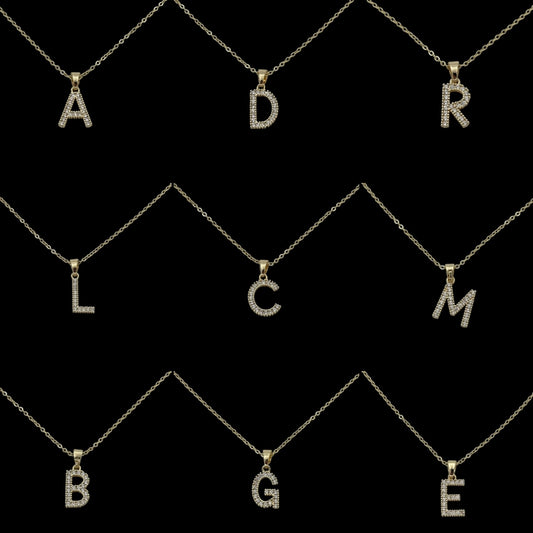 Lănțișor cu Inițială Placat cu Aur 18K