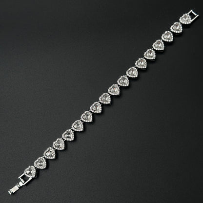 Brățară Tennis Loving Hearts Silver