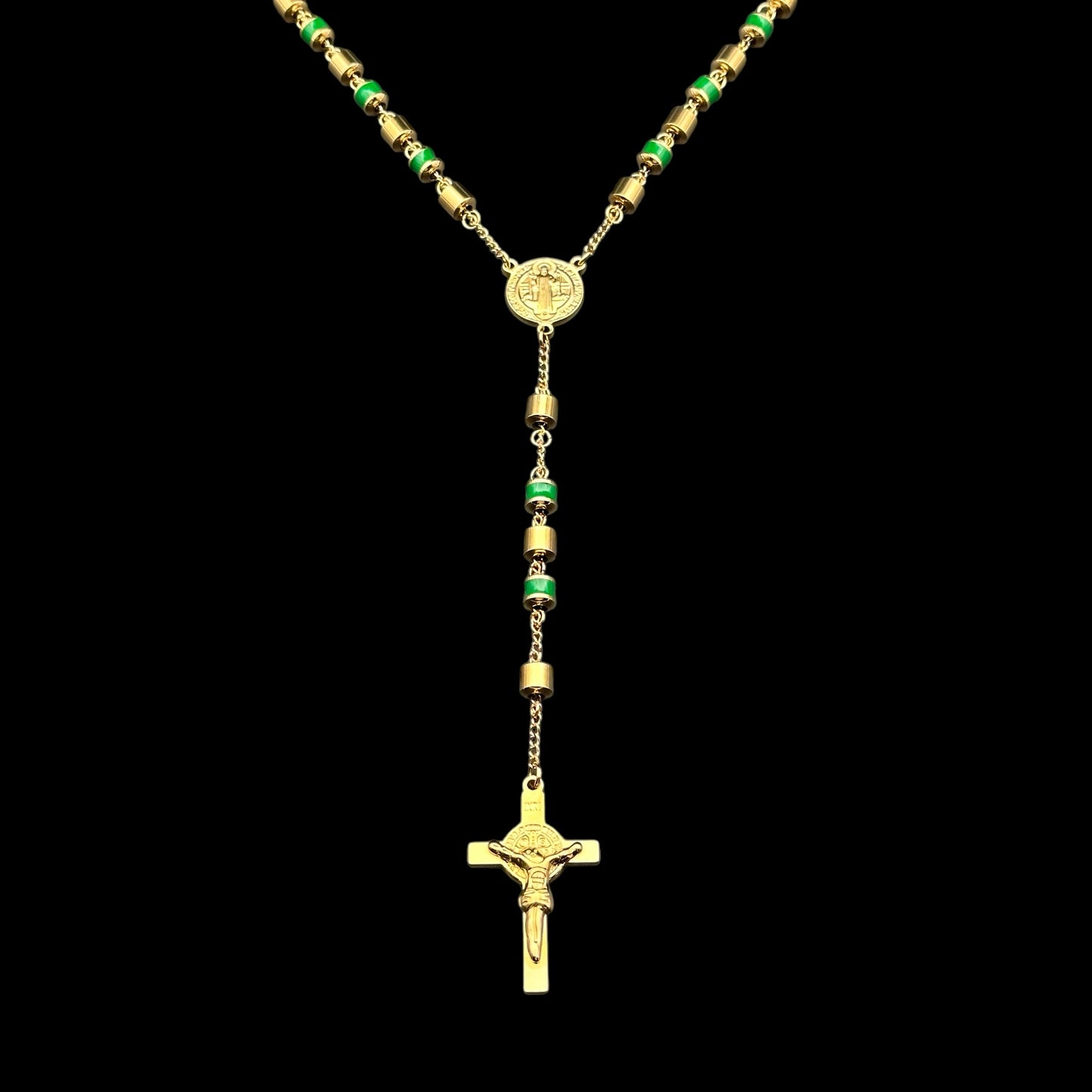 Colier Rosary Vintage Green INOX