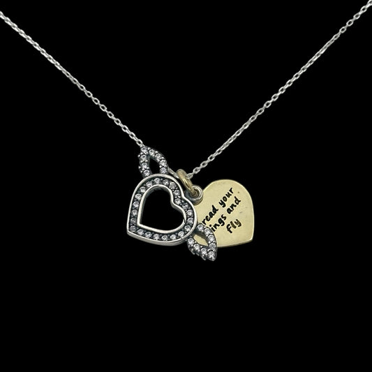 Lantisor Angel Heart Argint Placat cu Aur 14K