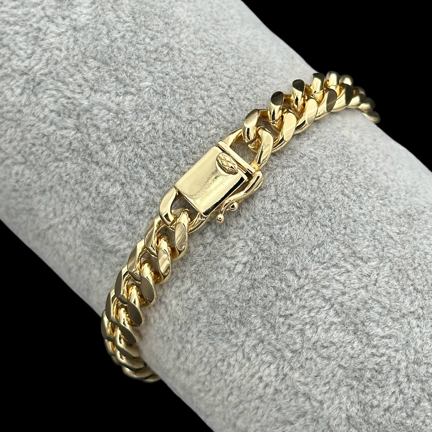 Brățară Cuban 8mm Placată cu Aur 18K