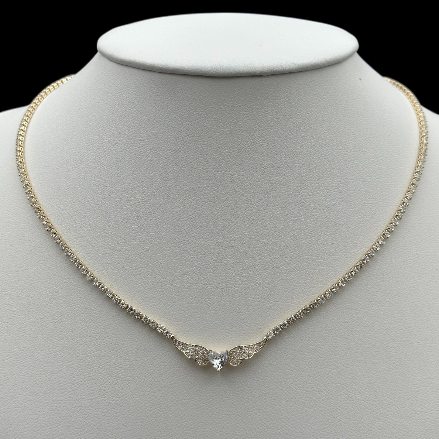 Colier Tennis Angel Wings Placat cu Aur 18K