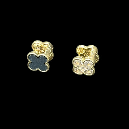 Cercei Trifoi Duo Blue Placați cu Aur 18K