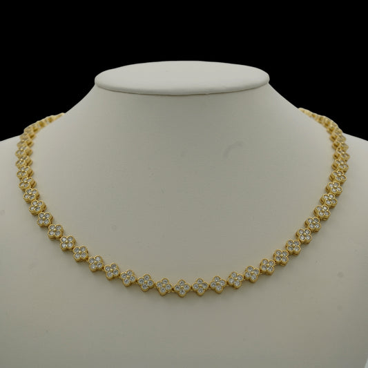 Colier Trifoi Regal Placat cu Aur 18K