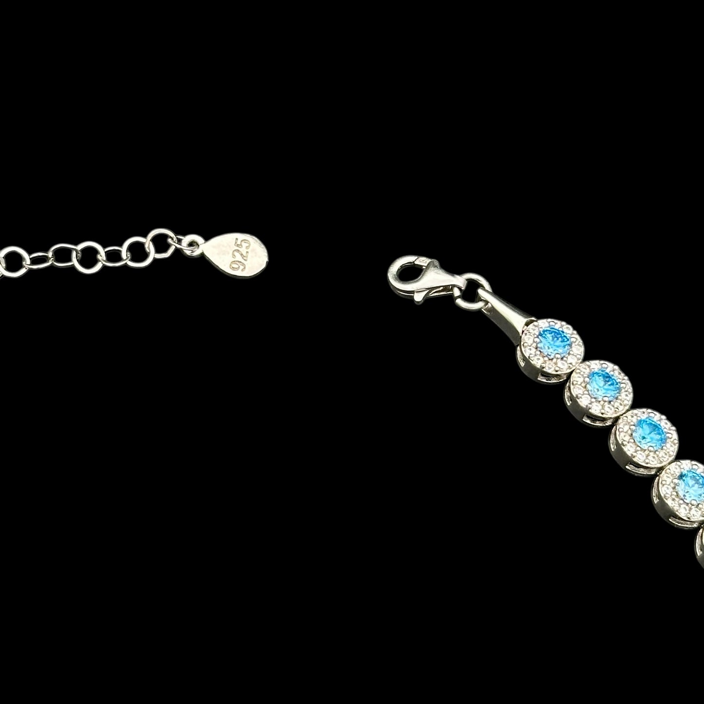 Colier Tennis Angely Light Blue Argint