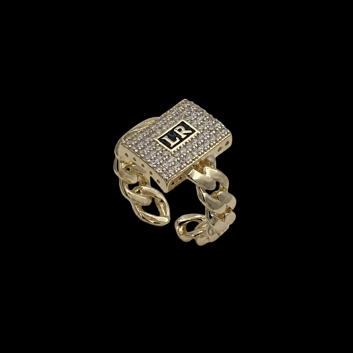 Inel reglabil Cuban Ladryn Placat cu Aur 18K