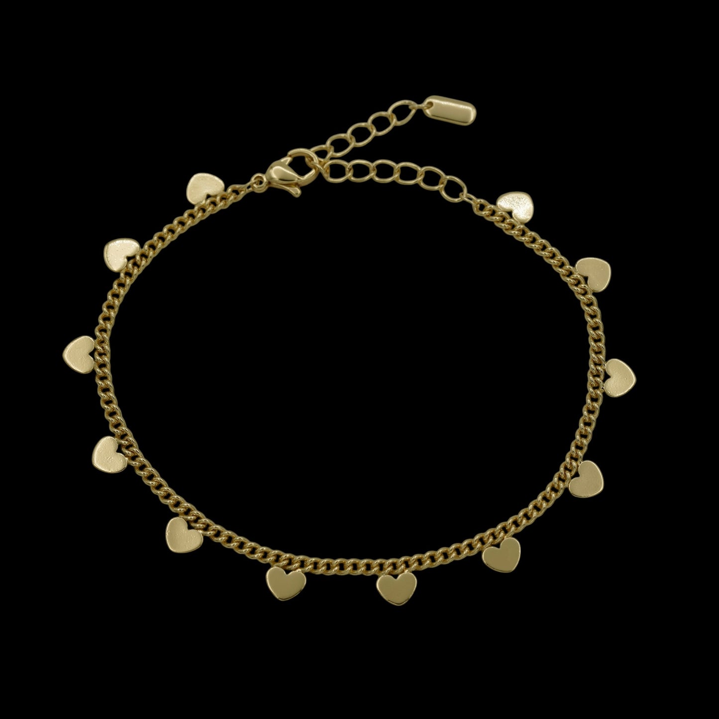 Bratara de picior Hearts Placata cu Aur 18K