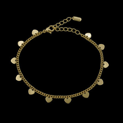 Bratara de picior Hearts Placata cu Aur 18K