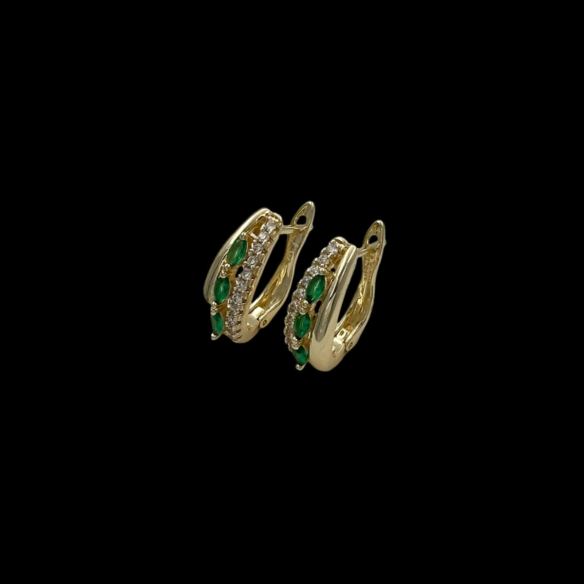 Cercei Mini Greenline Placati cu Aur 18K